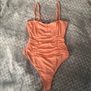 Forever 21 Orange Ruched Bodysuit